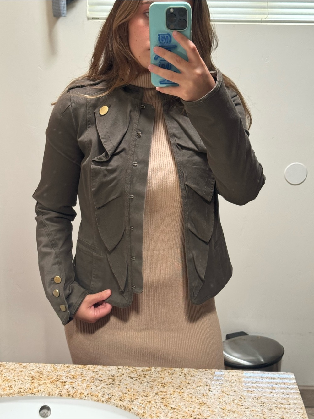 Armani Exchange Olive Green Military-Style Utility Jacket